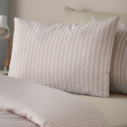 Epping Textured Stripe Natural Duvet Set