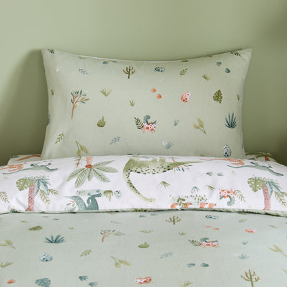 Sleepy Saurus Dino Cream Duvet Set Brushed Cotton