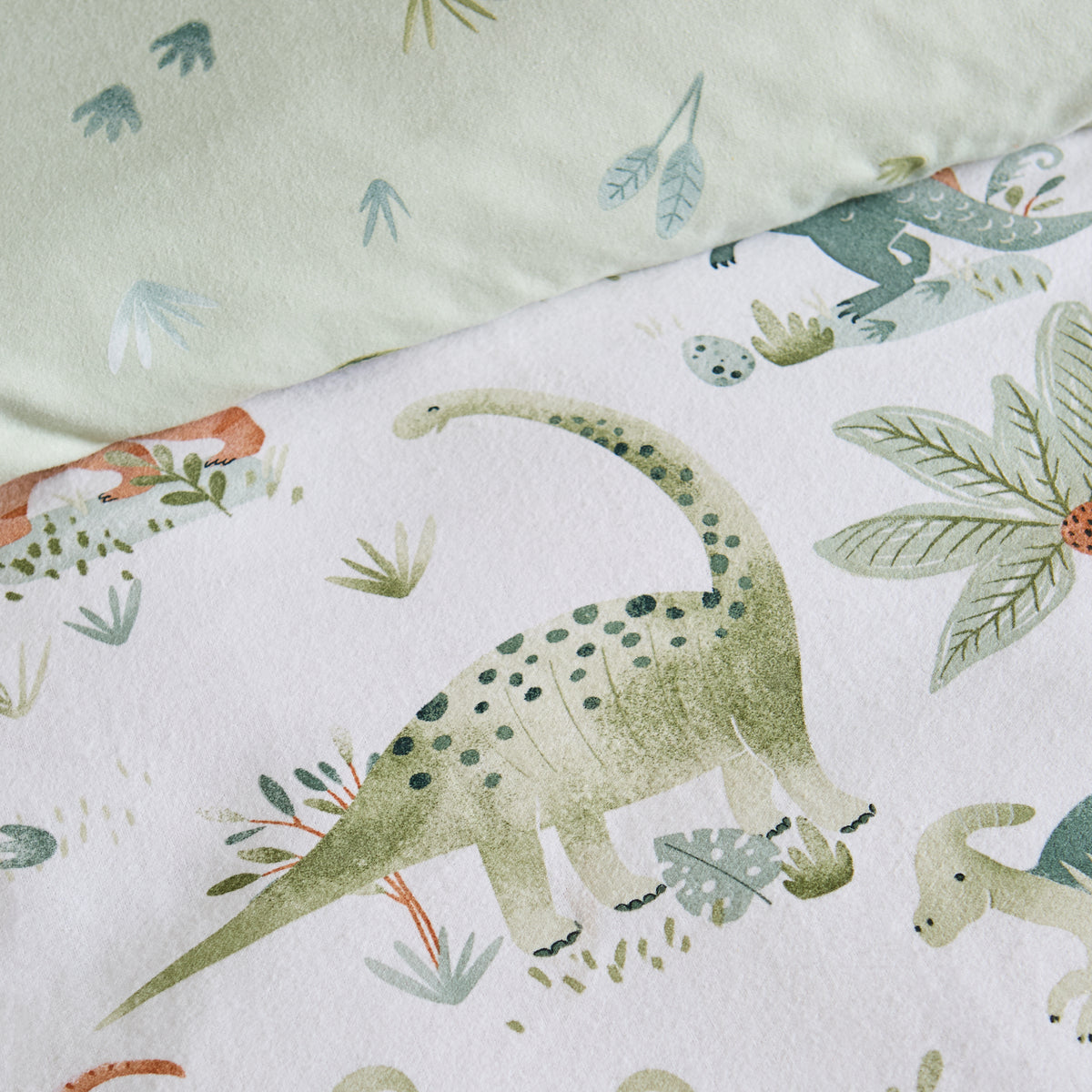 Sleepy Saurus Dino Cream Duvet Set Brushed Cotton