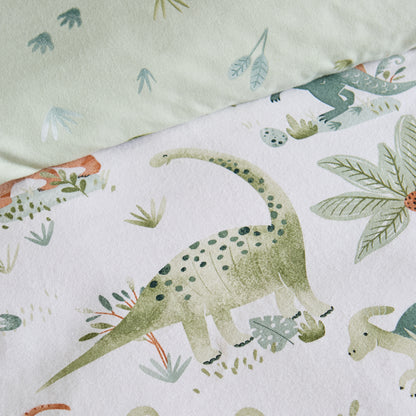 Sleepy Saurus Dino Cream Duvet Set Brushed Cotton