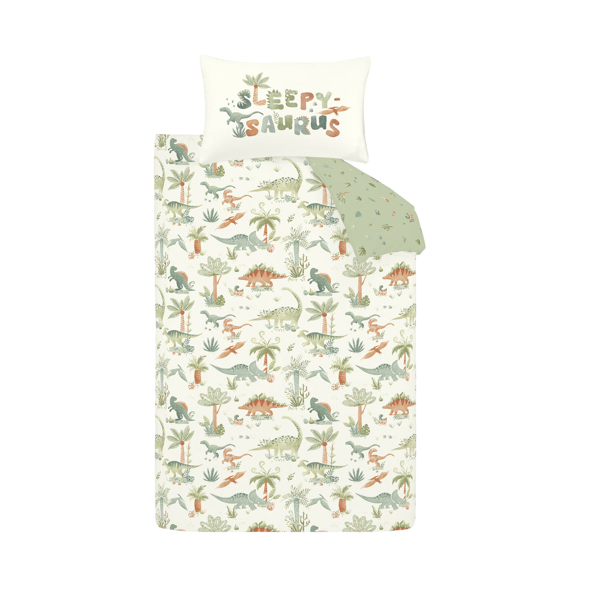 Sleepy Saurus Dino Cream Duvet Set Brushed Cotton