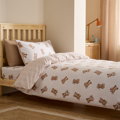 Teddy Bear Cream Duvet Set Brushed Cotton