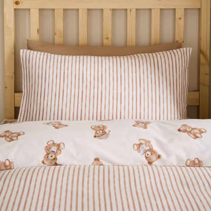 Teddy Bear Cream Duvet Set Brushed Cotton