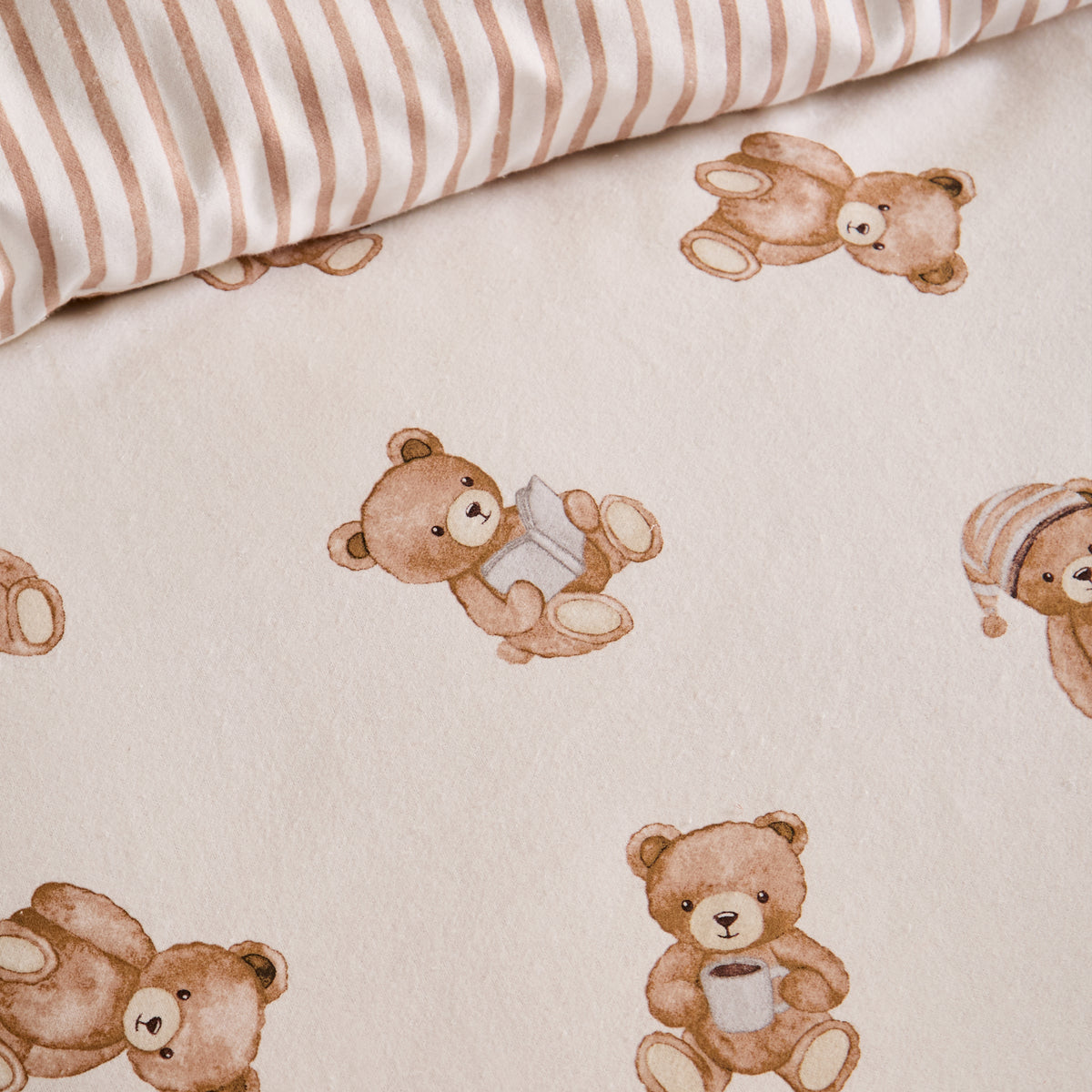 Teddy Bear Cream Duvet Set Brushed Cotton