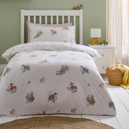 Forest Friends Cream Duvet Set Brushed Cotton