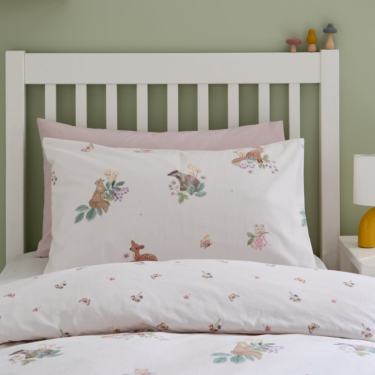 Forest Friends Cream Duvet Set Brushed Cotton