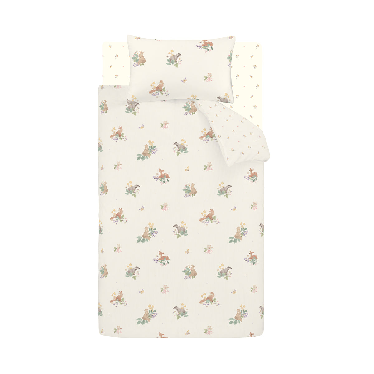 Forest Friends Cream Duvet Set Brushed Cotton