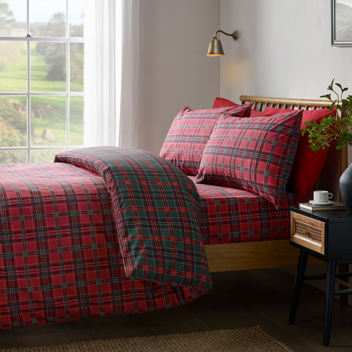 Tartan Check Red & Green Duvet Set