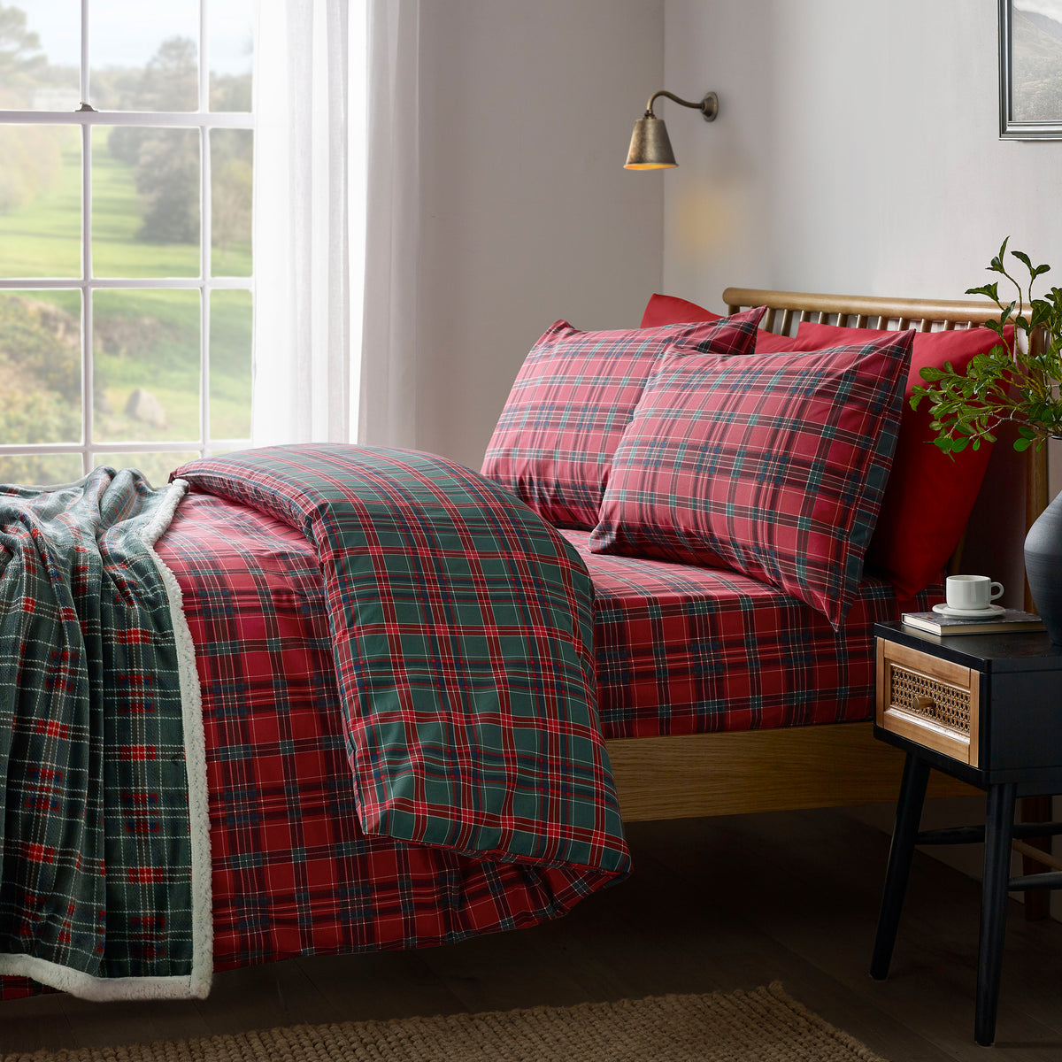 Tartan Check Red & Green Duvet Set