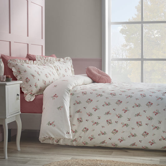 Ditsy Floral Pink Duvet Set Brushed Cotton