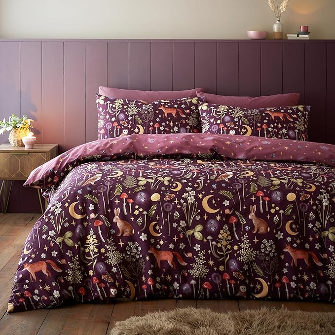 Enchanted Twilight Reversible Duvet Set Plum