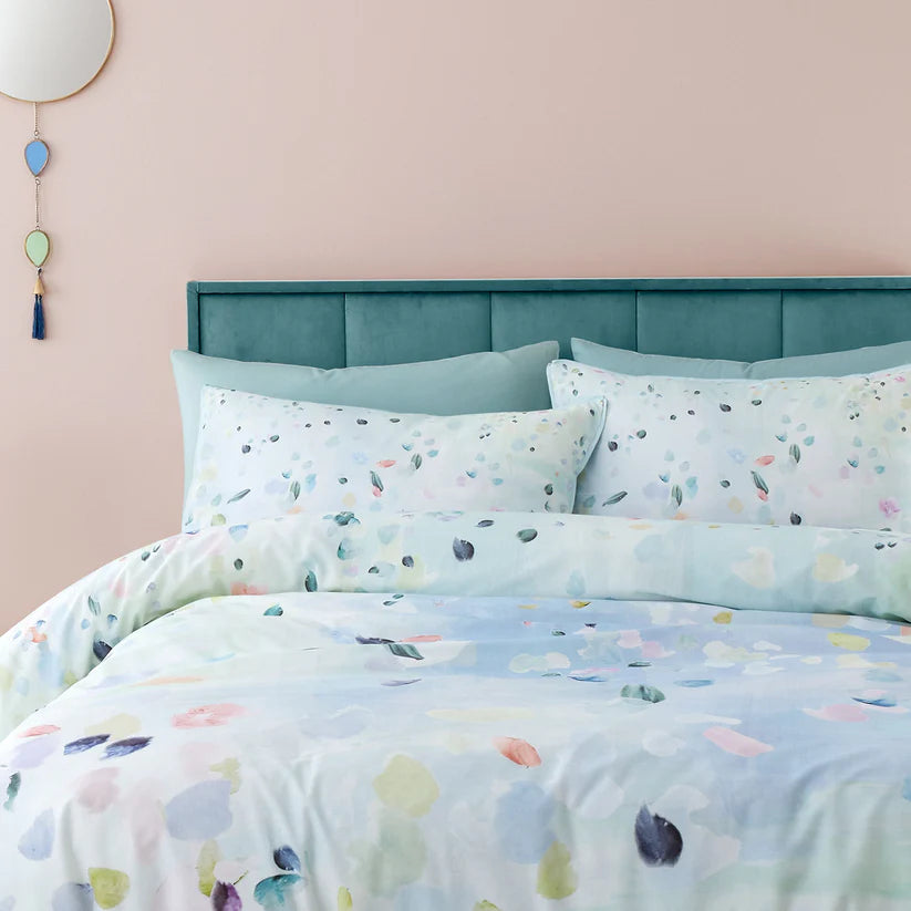 Alfresco 100% Cotton Shaped Duvet Set – Duck egg