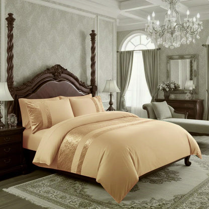 Ashbourne Velvet Panel Duvet Set