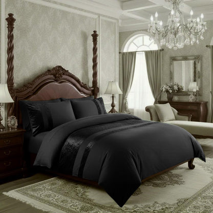 Ashbourne Velvet Panel Duvet Set