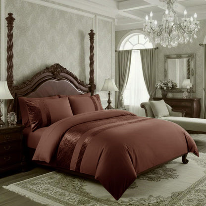 Ashbourne Velvet Panel Duvet Set
