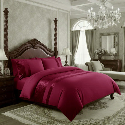 Ashbourne Velvet Panel Duvet Set