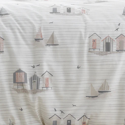 Beach Huts Natural Duvet Set