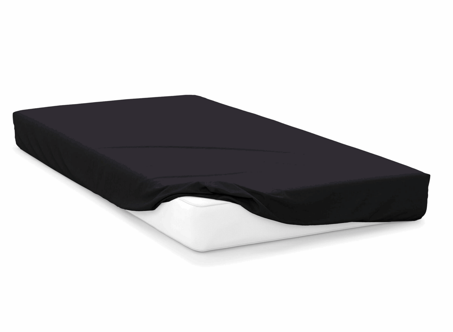 Black  right hand bed shape egyptian cotton fitted sheet