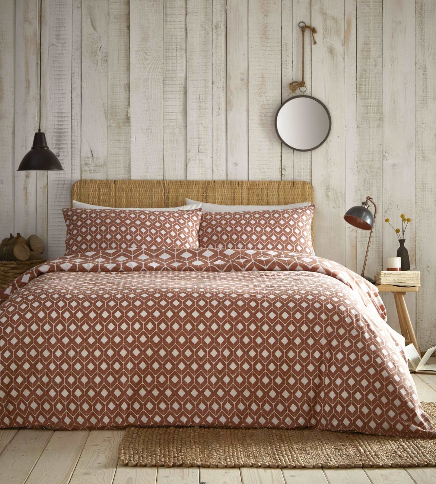 a warm and homely ethnic geometric print, inspired by tribal and native shapes and patterns