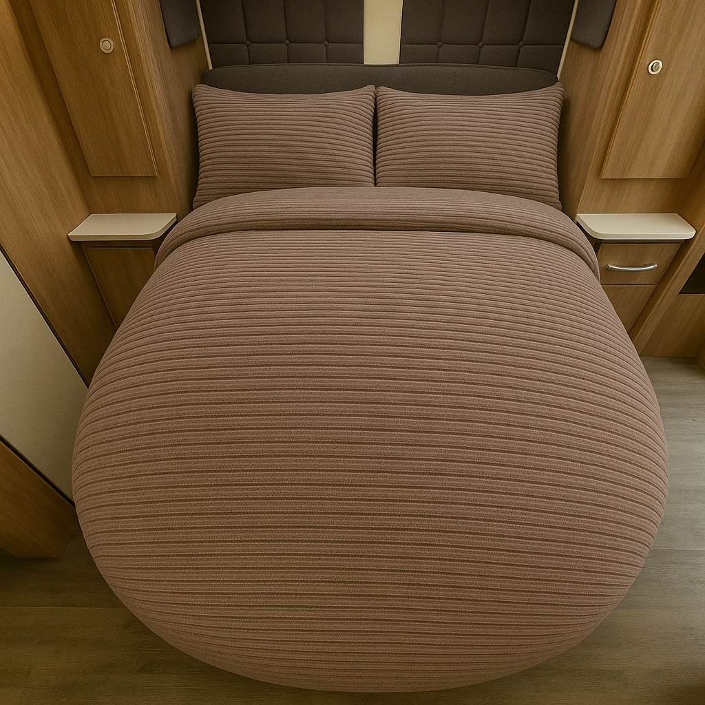 Natürliches Bettdeckenset aus Samt mit Gitterschnitt