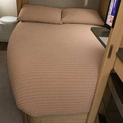 Natürliches Bettdeckenset aus Samt mit Gitterschnitt