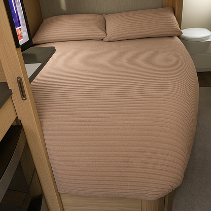 Natürliches Bettdeckenset aus Samt mit Gitterschnitt