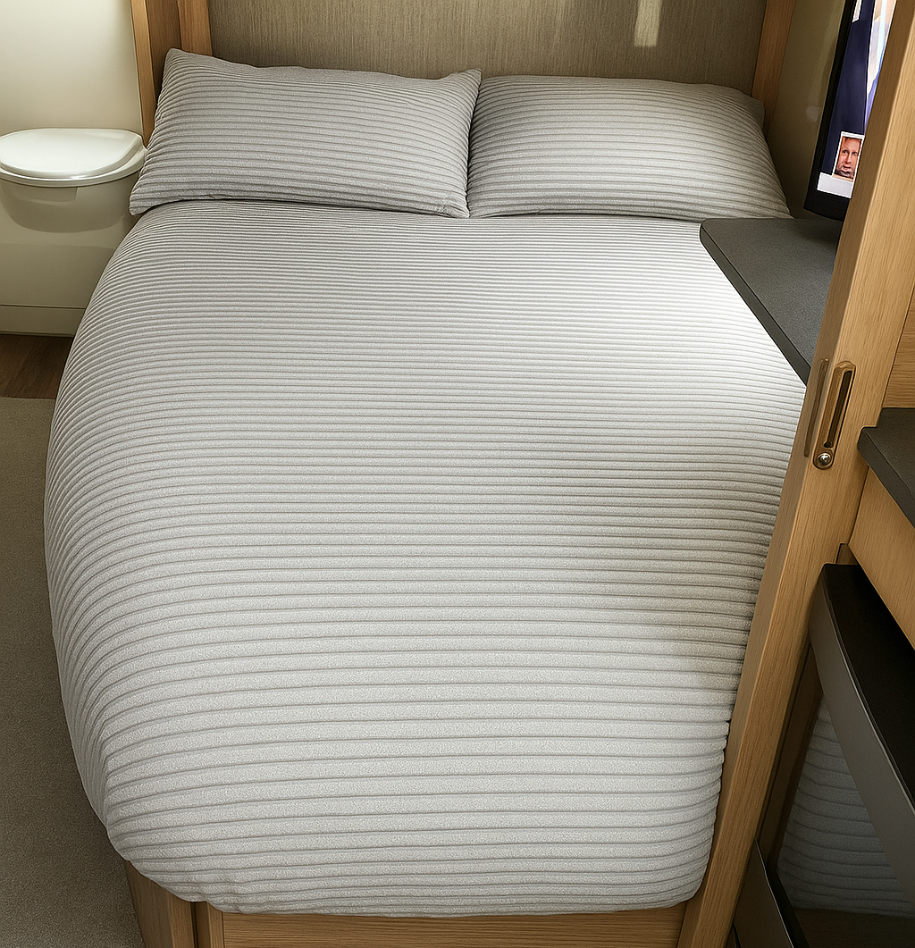 Natürliches Bettdeckenset aus Samt mit Gitterschnitt