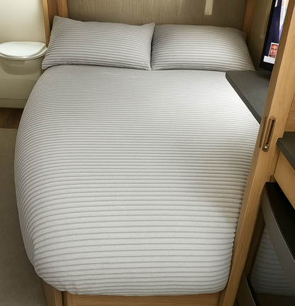 Natürliches Bettdeckenset aus Samt mit Gitterschnitt