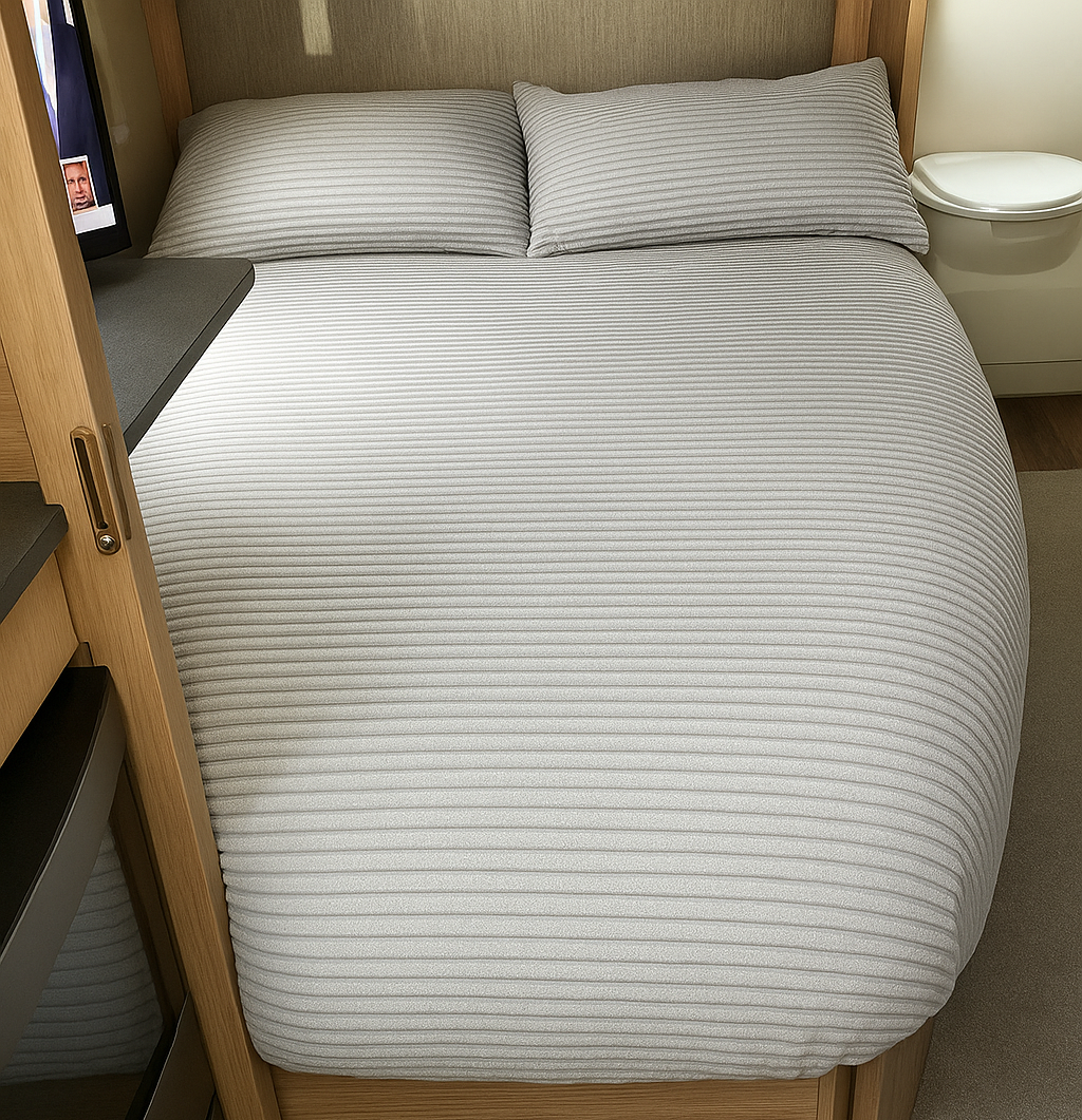 Natürliches Bettdeckenset aus Samt mit Gitterschnitt