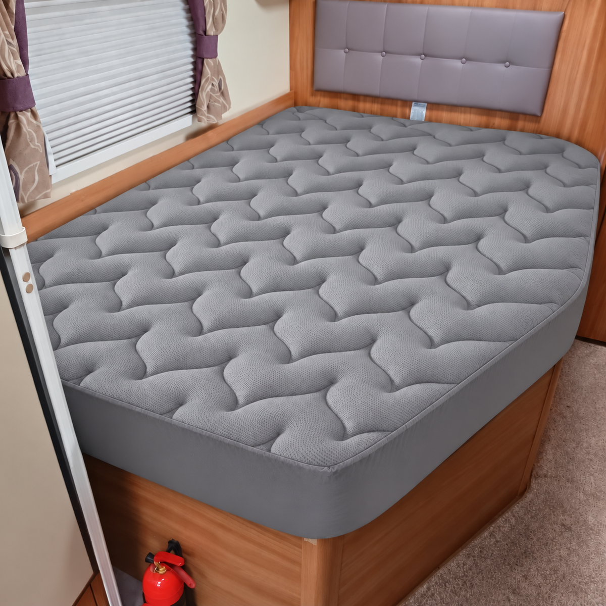 Coloured Padded Mattress Protector Right Hand Shape