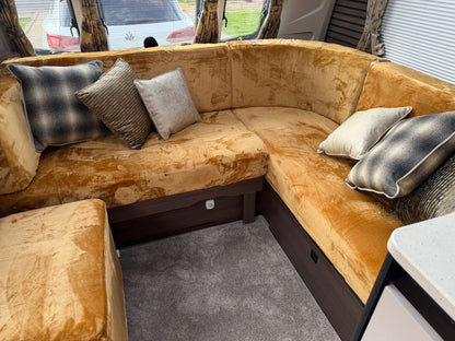 Gold coloured seat covers made for a coachman lusso