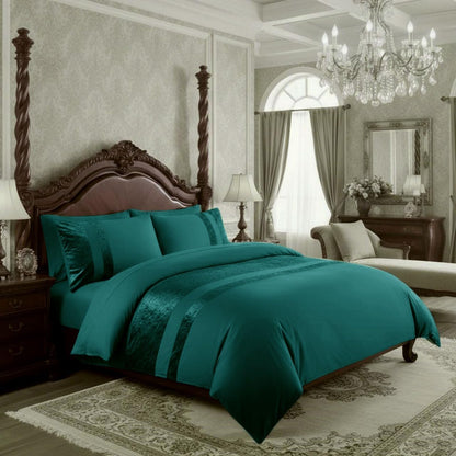Ashbourne Velvet Panel Duvet Set
