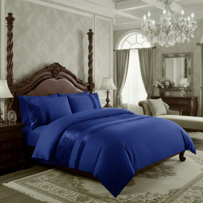 Ashbourne Velvet Panel Duvet Set