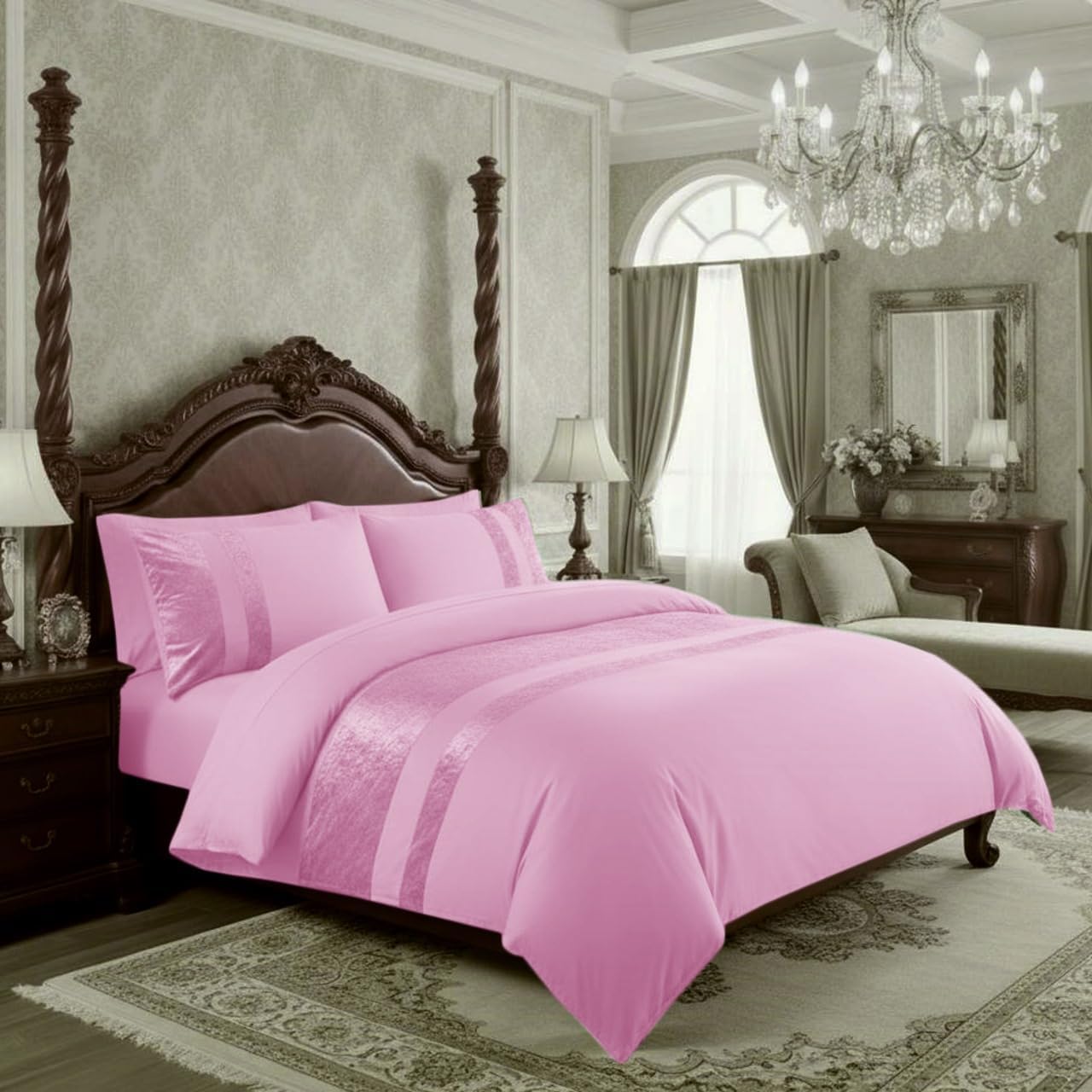 Ashbourne Velvet Panel Duvet Set