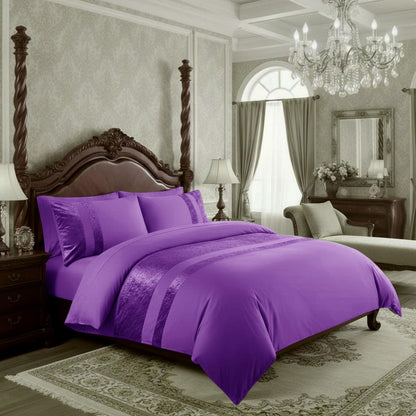Ashbourne Velvet Panel Duvet Set