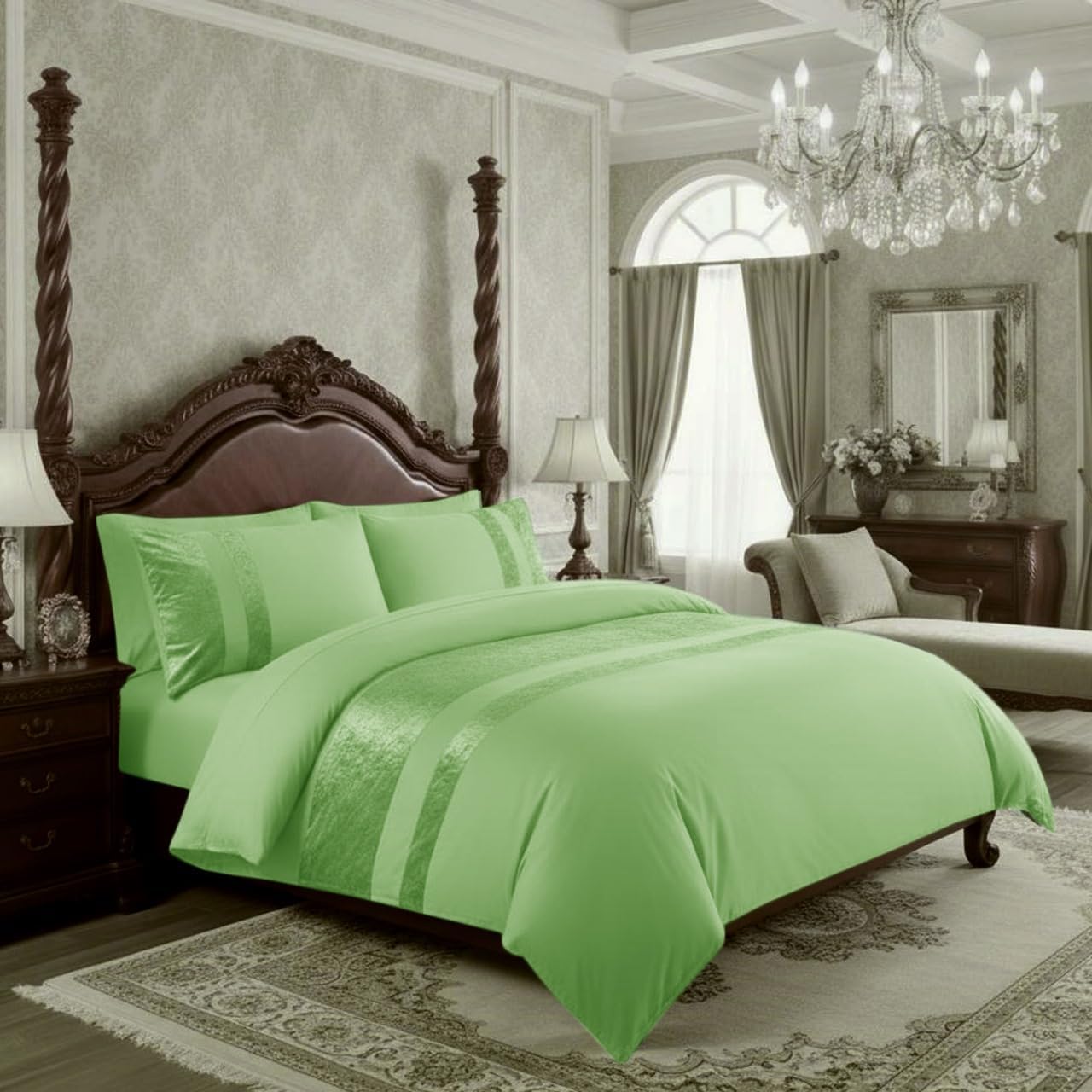 Ashbourne Velvet Panel Duvet Set