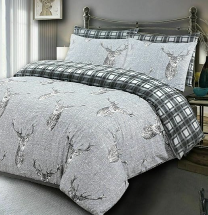 Grey Stag 100% Cotton Duvet Set