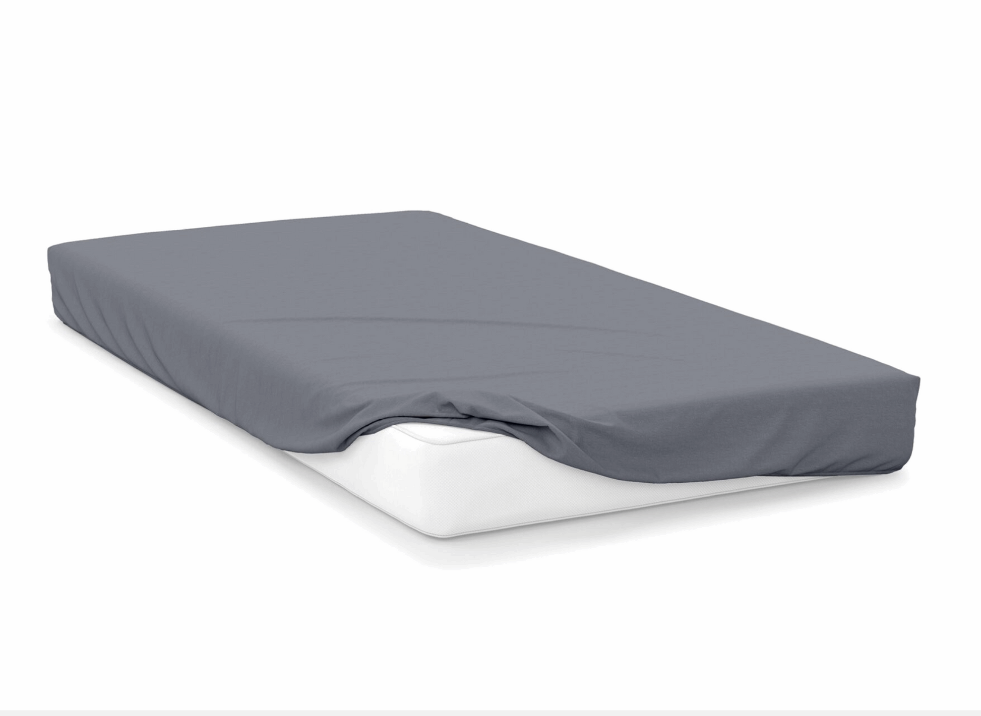 slate  right hand bed shape egyptian cotton fitted sheet