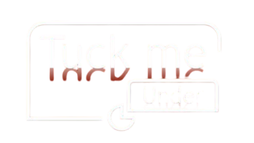 text, tuck me under and outline of caravan