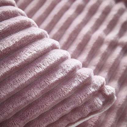 Alaska Ribbed Fleece Blush Double Duvet Set
