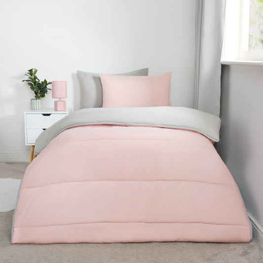 10.5 tog Coverless Double sided Duvet Blush/Grey