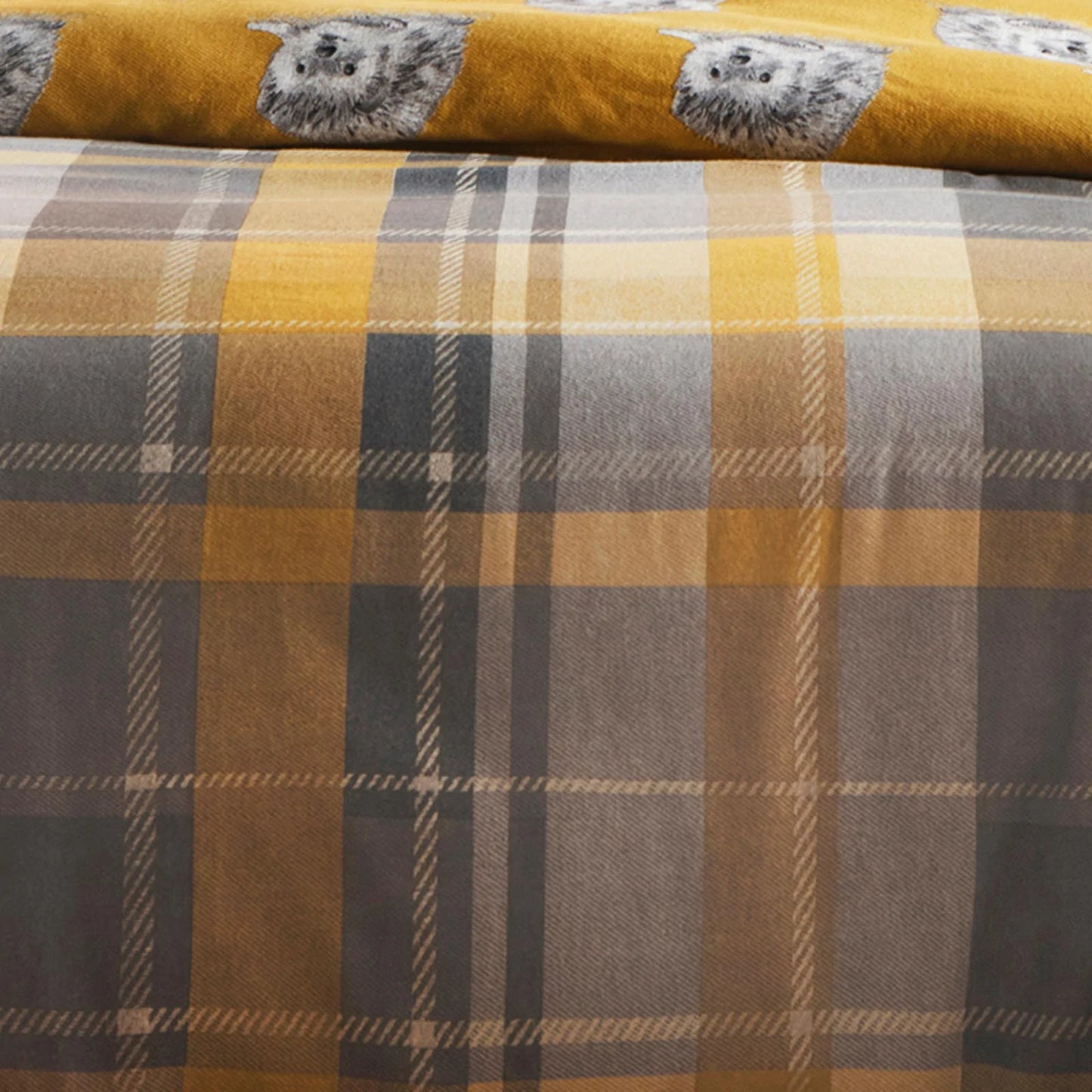 Colville Check Brushed Cotton Double Duvet set Ochre