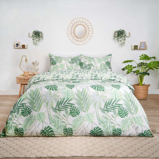 Tropical Print Duvet Set - Green
