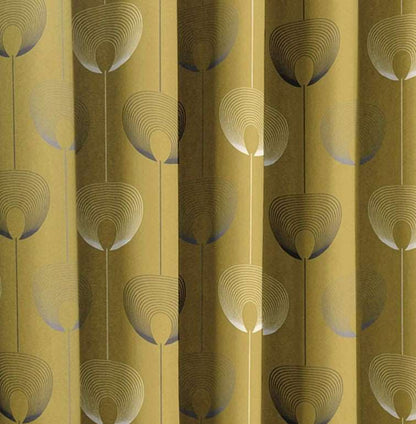 Delta Lined Curtains - Ochre
