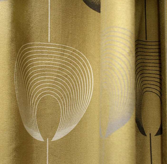 Delta Lined Curtains - Ochre