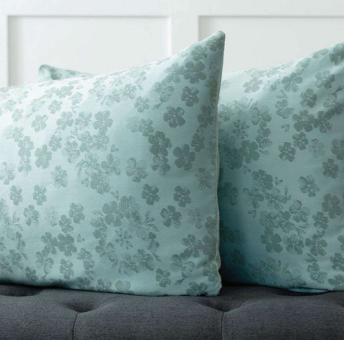 Pillowcases for Flora is a modern floral jacquard in a warm shade of duck egg green. The beauty of the design is in the simplicity of the pretty scattered petals.