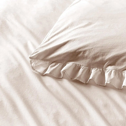Cassia Frill Shaped Duvet Set – Natural