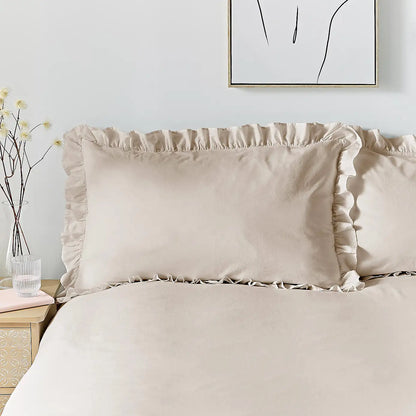Cassia Frill Shaped Duvet Set – Natural