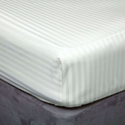 Hotel Suite 540 Count Satin Stripe Fitted Sheet - Left Hand Bedshape