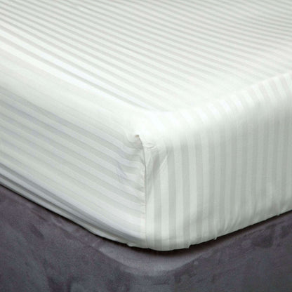 Hotel Suite 540 Count Satin Stripe Fitted Sheet - Island Bedshape
